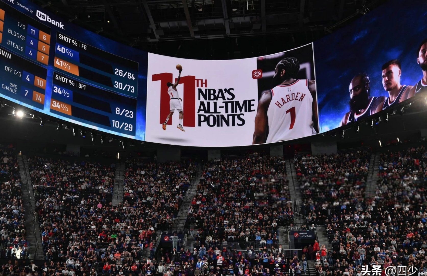 篮网力克黄蜂，哈登砍下30分